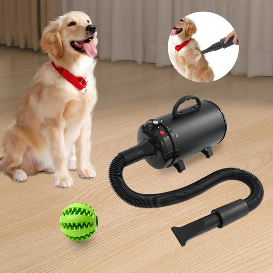 2200W Professional Pet Grooming Dryer, Adjustable Wind Speed, 4 Nozzles, Rust-resistant, Low Noise 55-70dB for Dogs/Cats