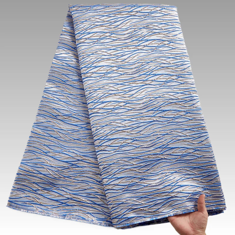 Luxury African Damask Jacquard Lace Fabric 2025 High Quality 5 Yards Nigerian Brocade Lace Fabric for Women Sewing Dress Party