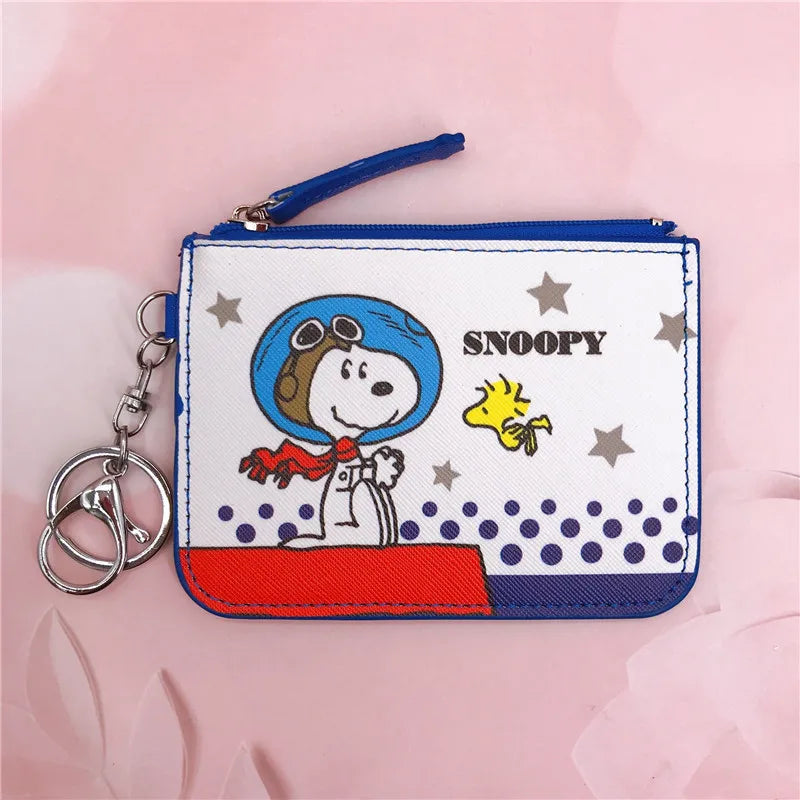 Snoopy Coin Purses Charlie Brown Cute Wallet Women Leisure Woodstock Zipper Card Holder Coin Pouch Lady Cases Giirls