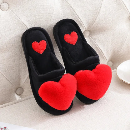 2025 Winter Cute Cotton Slippers for Women Winter Warm Shoes Soft Fur Thick Sole Anti-slip Couples Indoor Home Floor Slides