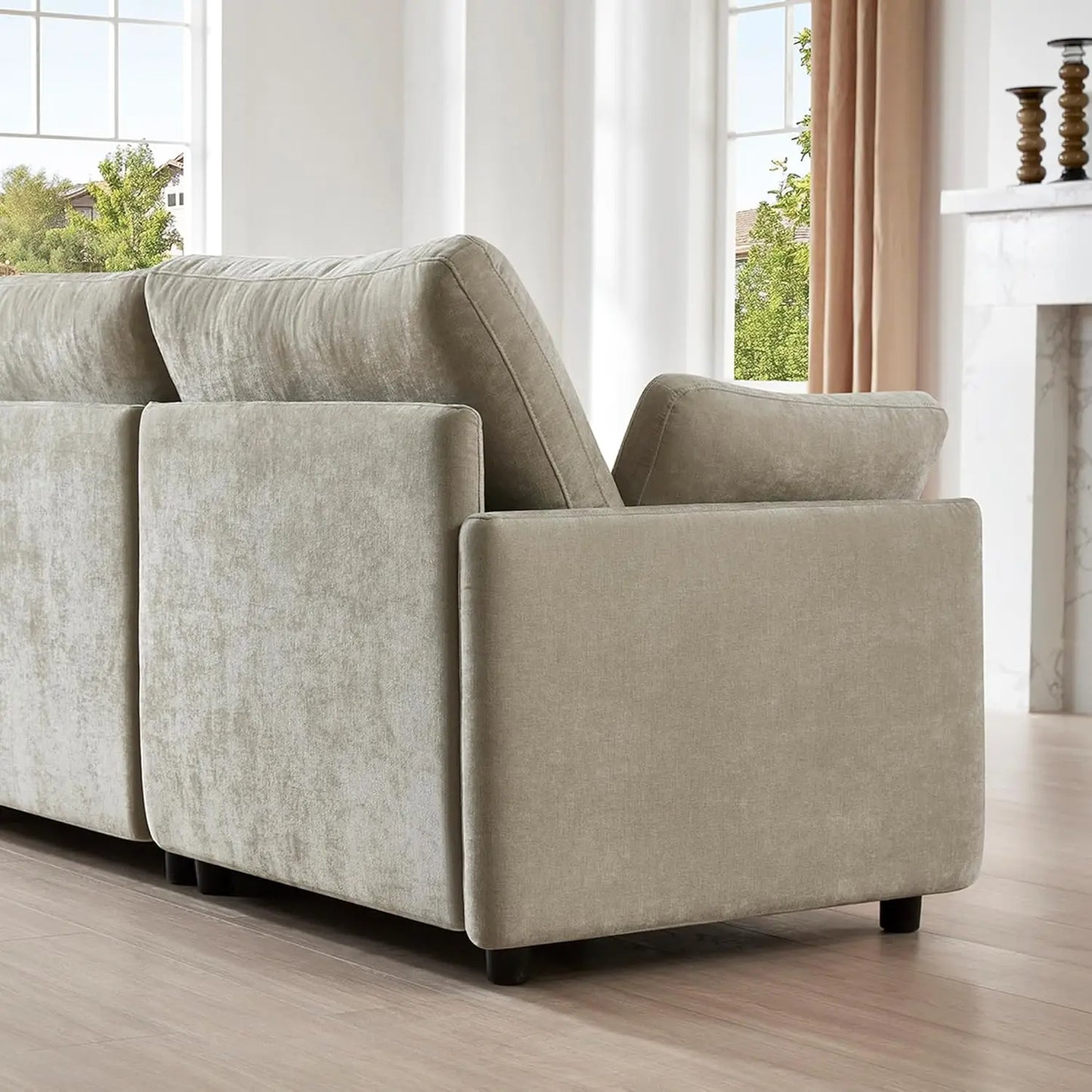 U Shaped Modular Sectional Sofa with 2 Ottoman, Modern Cloud Couch for Living Room and Apartment, 6 Seat Extra Comfty Sofa, Remo