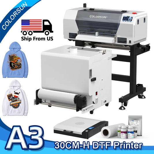 Colorsun A3 DTF Printers For Epson XP600 Impresora a3 dtf Printing Machine Direct to Film T-shirt Printers For T-Shirt Hoodies