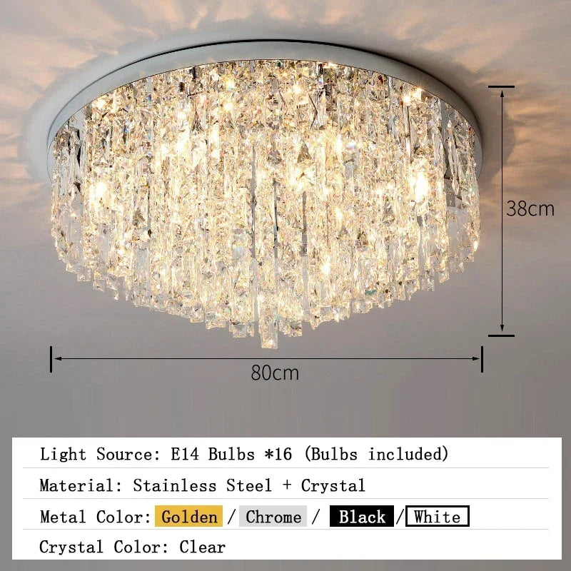 Modern Crystal Ceiling Chandelier For Living Room LED Lustre Hanging Lamps Dining Room Pendant Light Suspension Luminaire Lampen