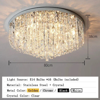 Modern Crystal Ceiling Chandelier For Living Room LED Lustre Hanging Lamps Dining Room Pendant Light Suspension Luminaire Lampen