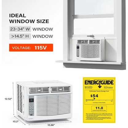 ROVSUN Smart 6000 BTU Window Air Conditioner with WiFi, Energy Saving Window AC Unit with Remote & App Control & Timer Function