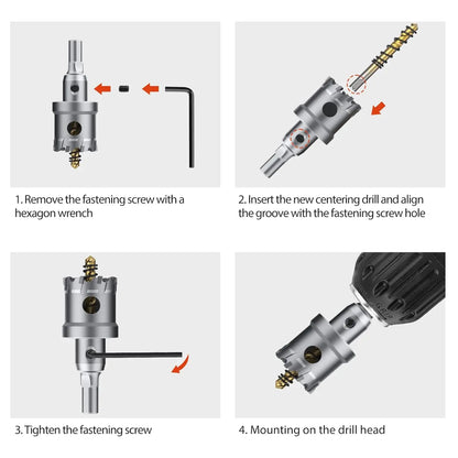 10Pcs TCT Hole Saw Set 16-53mm, Carbide for Metal/Plastic/Iron, w/Drill & Wrench
