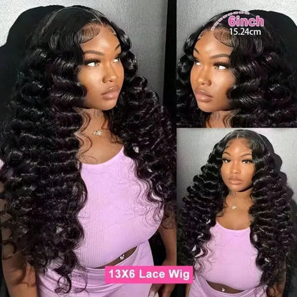 Loose Waves Wig Human Hair Curly Body Wave Human Hair Wigs 13x6 Hd Lace Frontal Wig 250 Density Brazilian With Bleached Knots