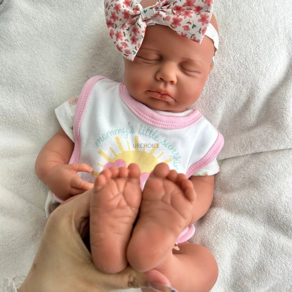 Artistic 20Inch Loulou Full Soft Silicone Reborn Baby Girl Lifelike Skin & Handmade Details Doll for Display Collectible Gift