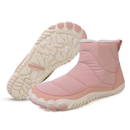 Winter Snow Boots Lightweight Barefoot Shoes Waterproof Casual Ankle Boots Zip Closure Trail Running Shoes for Hiking Climbing