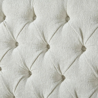 2025-hotQueen Size Platform Bed Frame, Chenille Upholstered Sleigh Bed with Scroll Wingback Headboard & Footboard/Button Tufted