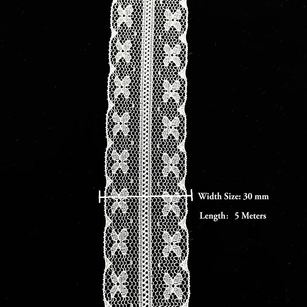 5 Meters White Black Lace Ribbon Assorted Pattern Trims for Gift Wrapping Christmas Wedding Decorations DIY Crafts Sewing Supply