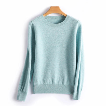 Autumn And Winter Thin Sweater Women's Round Neck Pullover Casual Knitted Top Women's Short Underlay Fashion 18 Colors