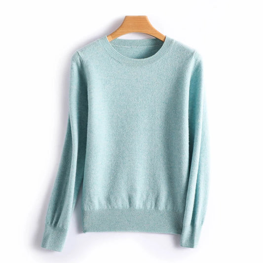 Autumn And Winter Thin Sweater Women's Round Neck Pullover Casual Knitted Top Women's Short Underlay Fashion 18 Colors
