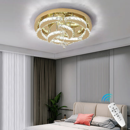 Luxury Gold K9 Crystal Ceiling Lamp Dimmable Led Chandelier Modern Living Dining Room Decor Pendant Light Lustre Home Fixture