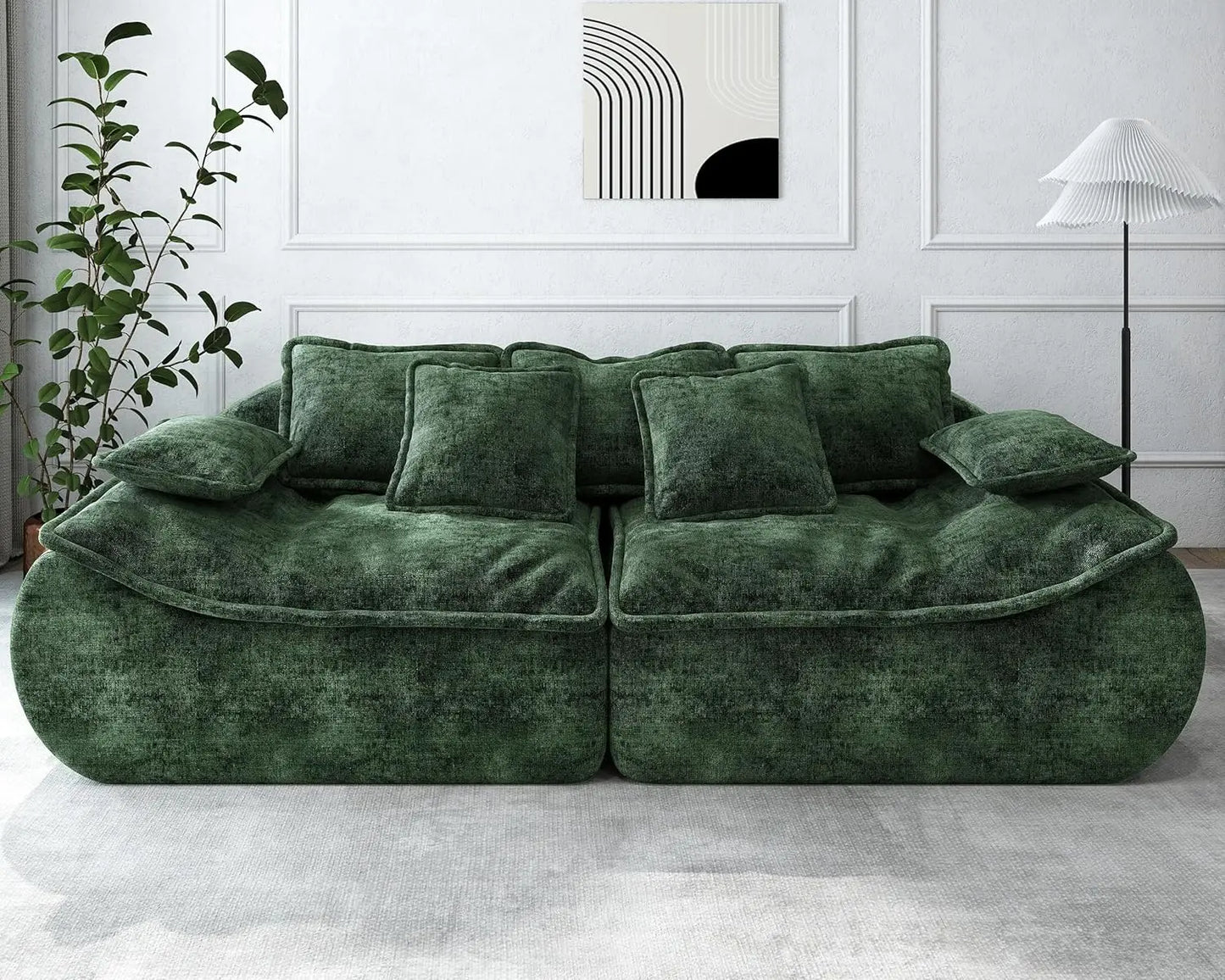 Sofa Couches 3-Seater Modular Sectional Sofa, 89''Comfy Loveseat with Throw, Deep Seat Small Sofa for Small Space, Customized
