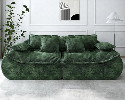 Sofa Couches 3-Seater Modular Sectional Sofa, 89''Comfy Loveseat with Throw, Deep Seat Small Sofa for Small Space, Customized