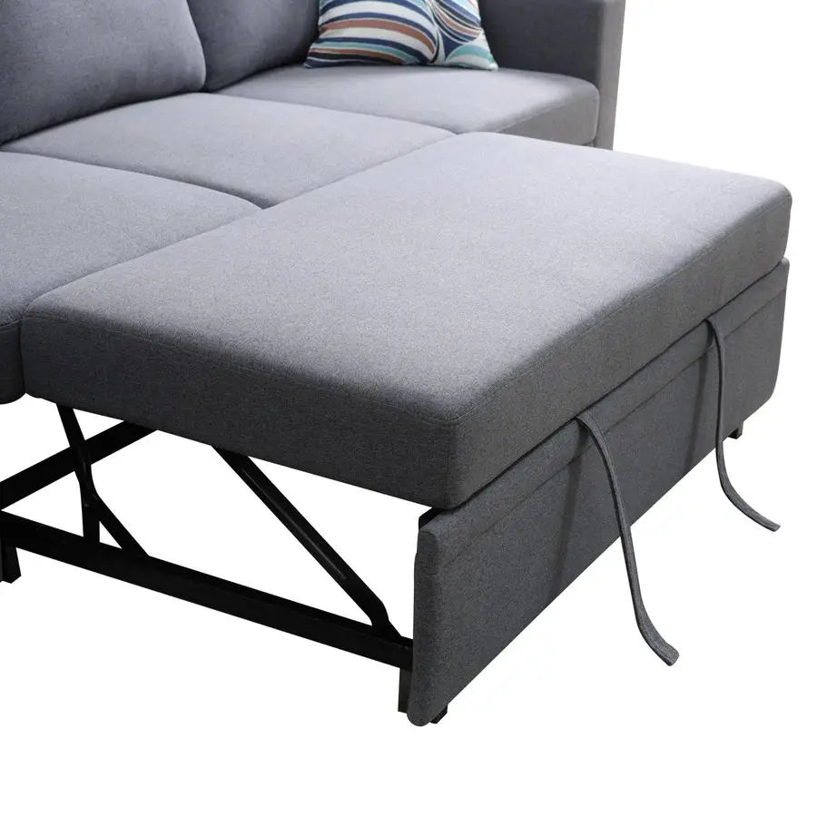 Sofa Couch Bed, Convertible Sofa Bed with Armrests, Sectional Sofa with Storage Seat U Shaped Sectional Couch with Reversible C