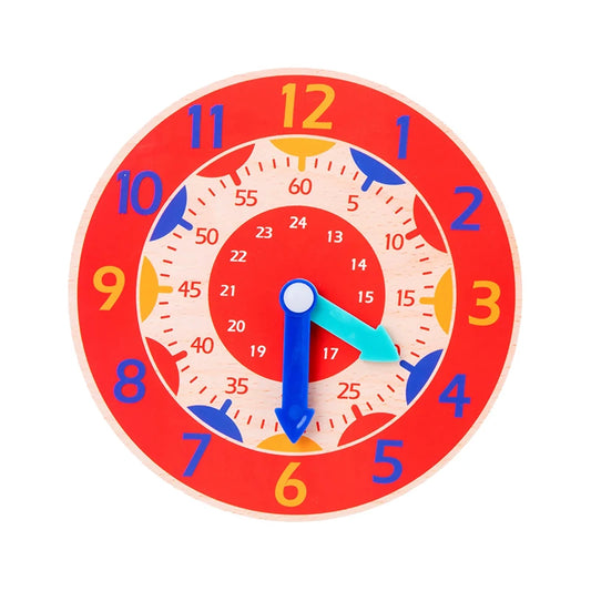 Kids Montessori Wooden Clock Toys Time Learning Teaching Aids Educational Toys For Children Primary School Clever Board Toy