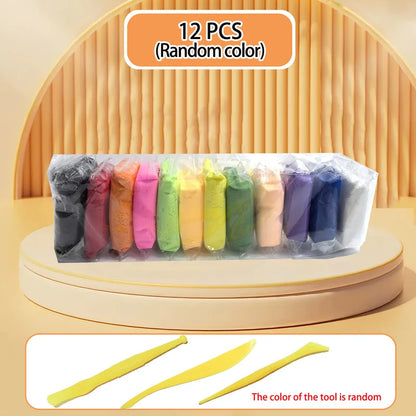 12/24/36 Color Clay Air-dried Clay Set Ultra Light Plastic Clay with Carving Tools DIY Crafts Toy Gifts for Friends Children