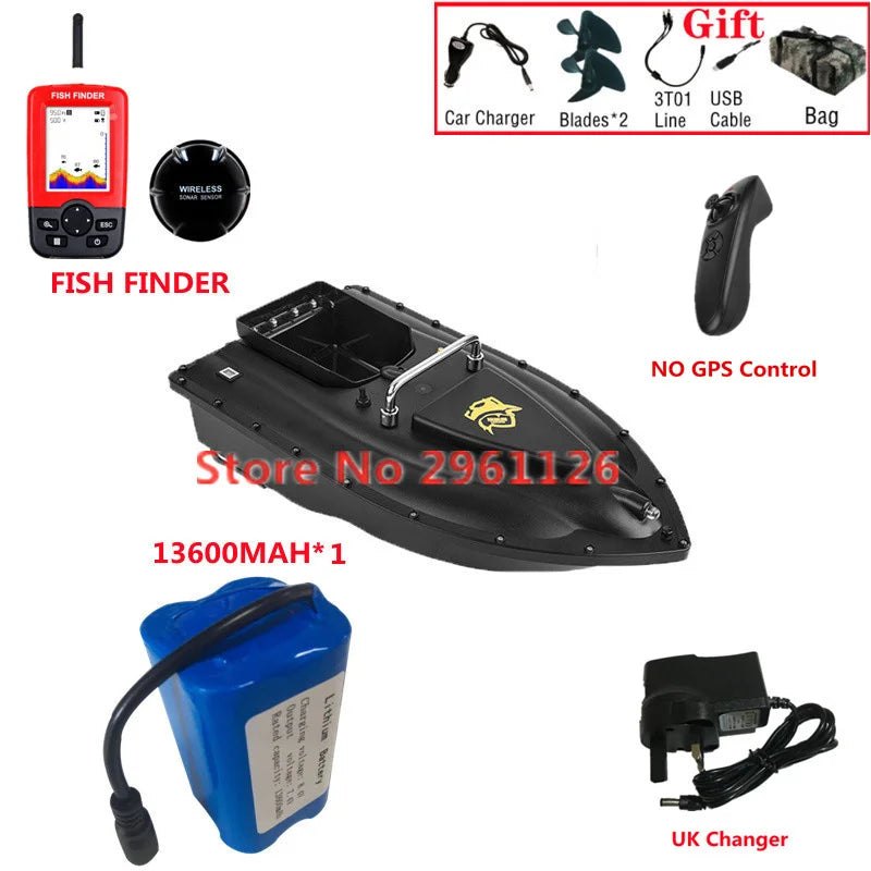600M GPS Sonar Fish Exploration High Speed Remote Control Bait Boat Model 1.5KG 16GPS Constant Speed Cruise RC Bait Boat Model