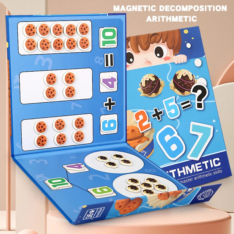 Children's math enlightenment teaching aids, number decomposition, addition and subtraction, ten-frame array, educational puzzle