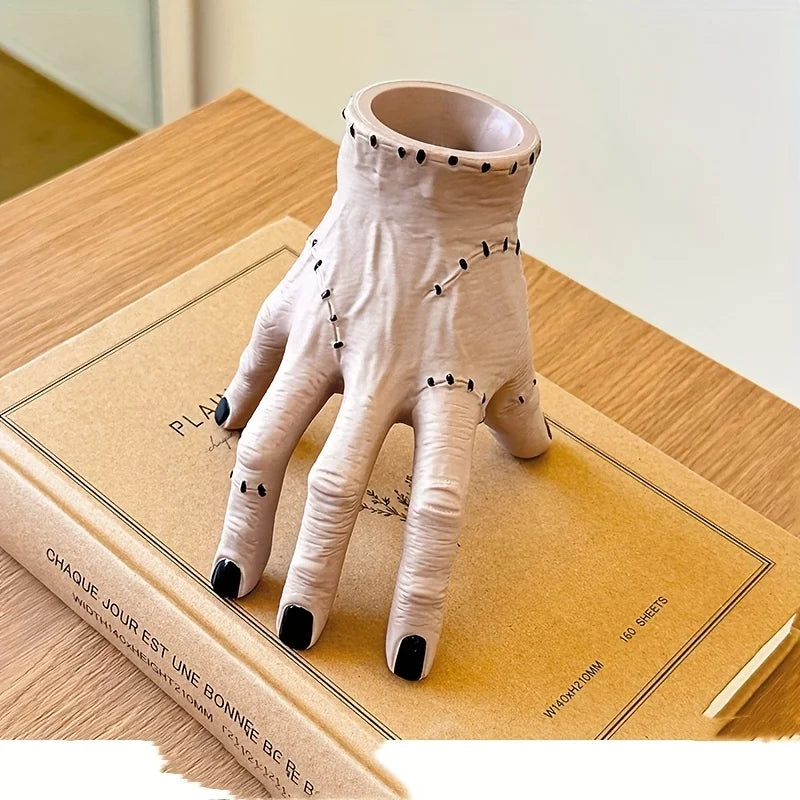1Pc Hand Shaped Resin Pen Holder  Durable Portable And Stylish Storage Holder For Pencil Pen And Stationery Makeup Brush Storage