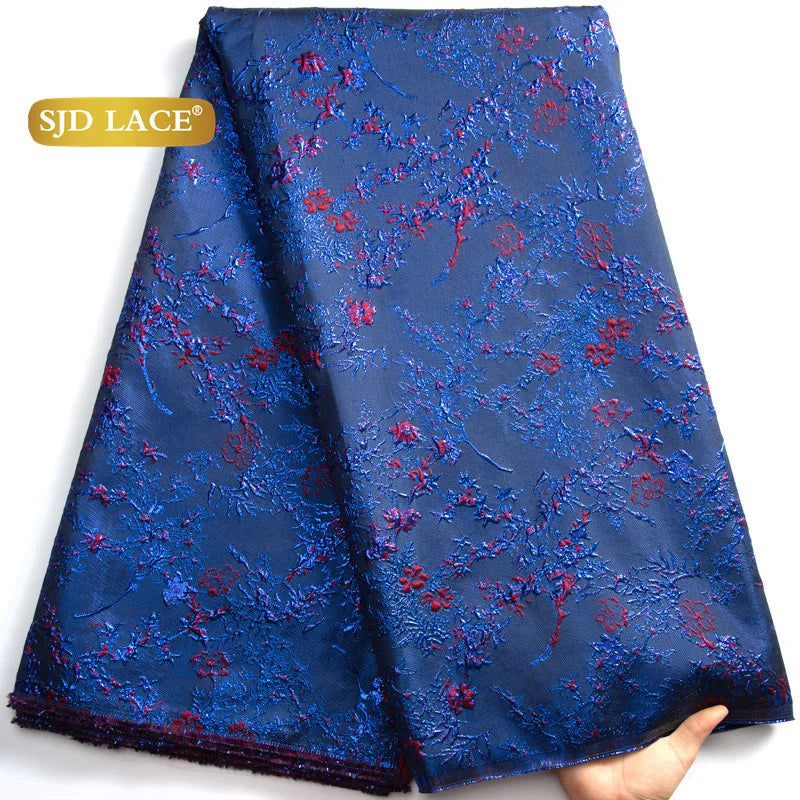 SJD LACE African Lace Fabric 2025 High Quality French Gild Brocade Jacquard Lace Fabric For Women Wedding Party Dresses Sew 3464