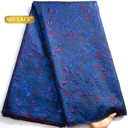 SJD LACE African Lace Fabric 2025 High Quality French Gild Brocade Jacquard Lace Fabric For Women Wedding Party Dresses Sew 3464