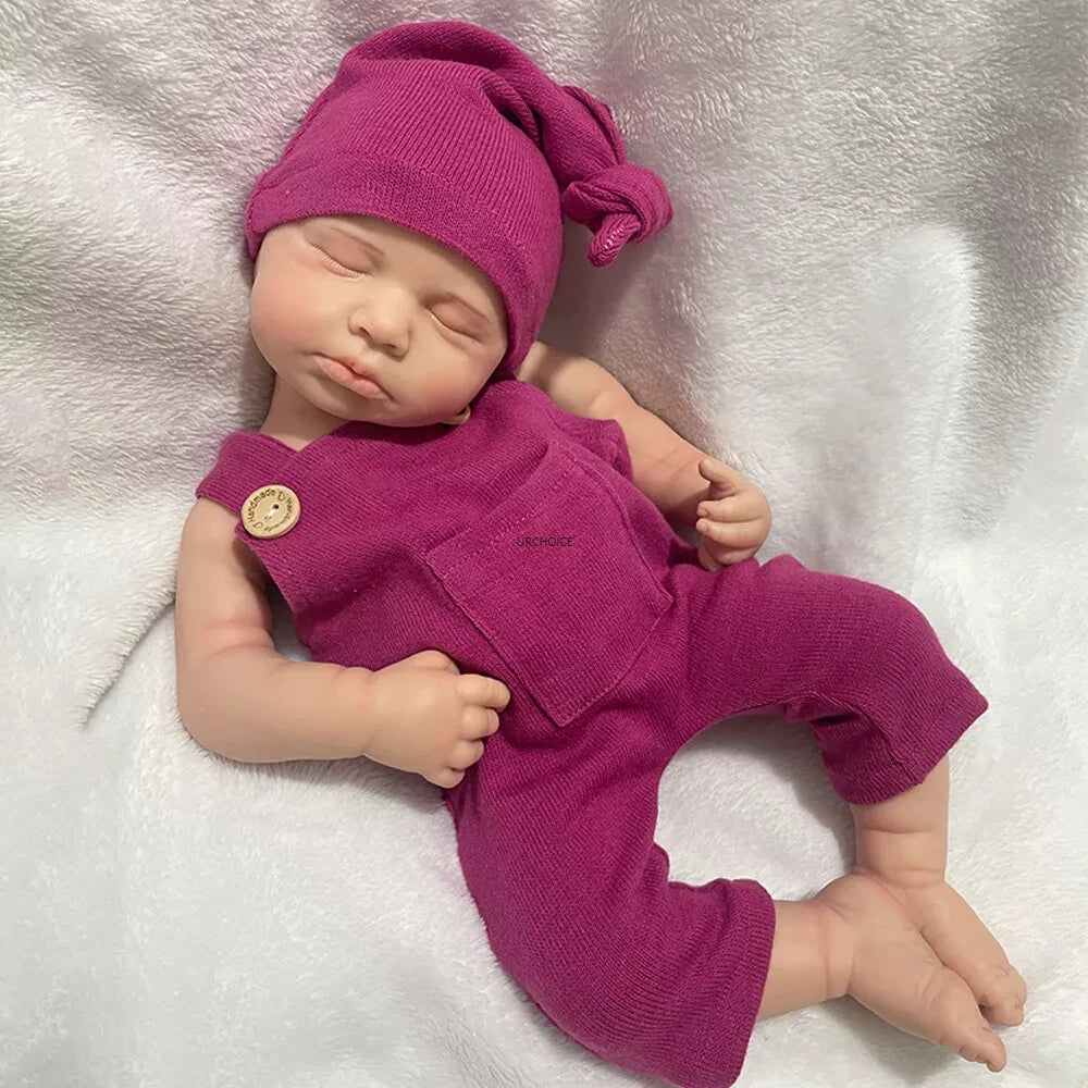 Artistic 20Inch Loulou Full Soft Silicone Reborn Baby Girl Lifelike Skin & Handmade Details Doll for Display Collectible Gift