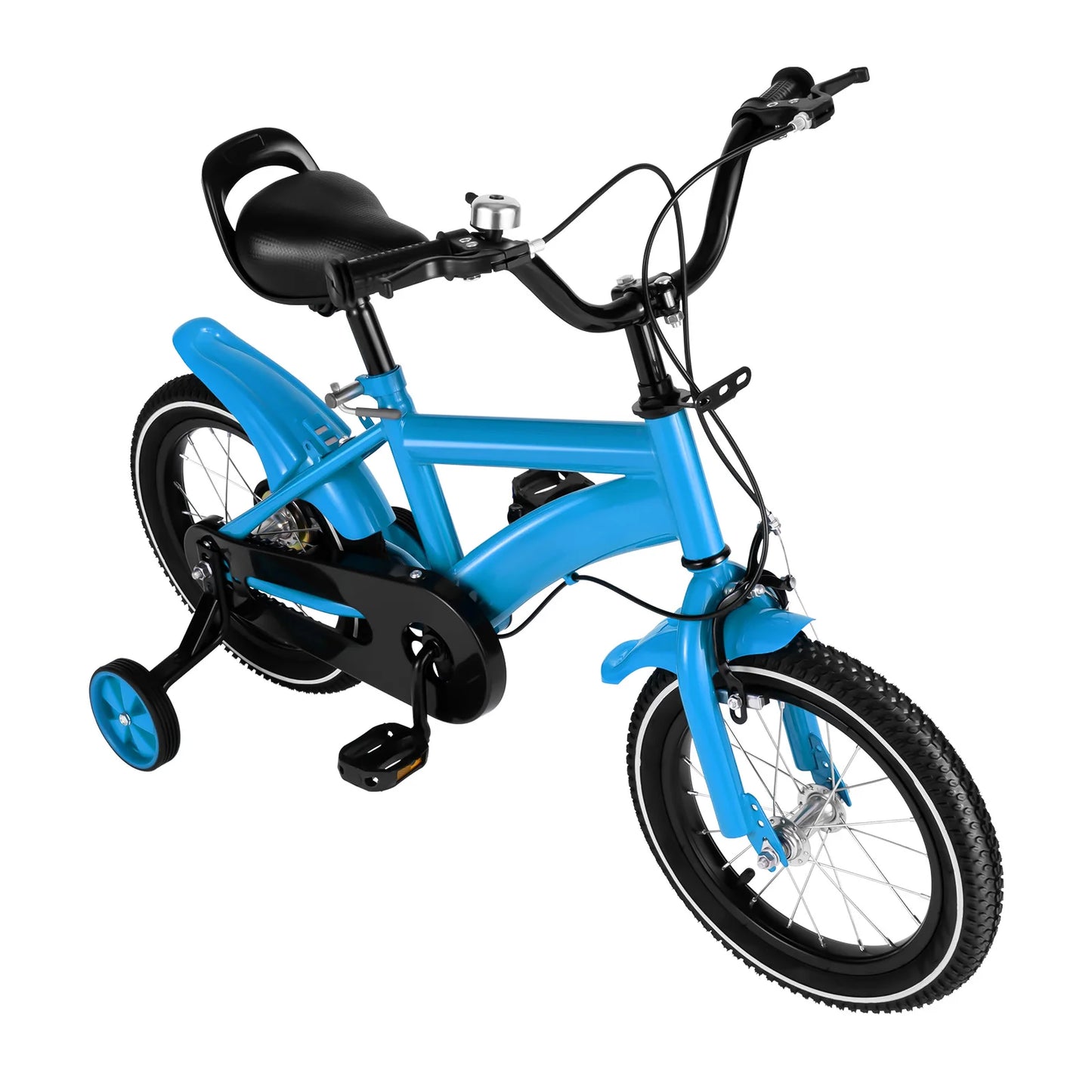 14Inch Children's Bicycle with Detachable Wheel,  Adjustable Kids Bike Unisex for 100-115cm, Lightweight Carbon Steel Frame