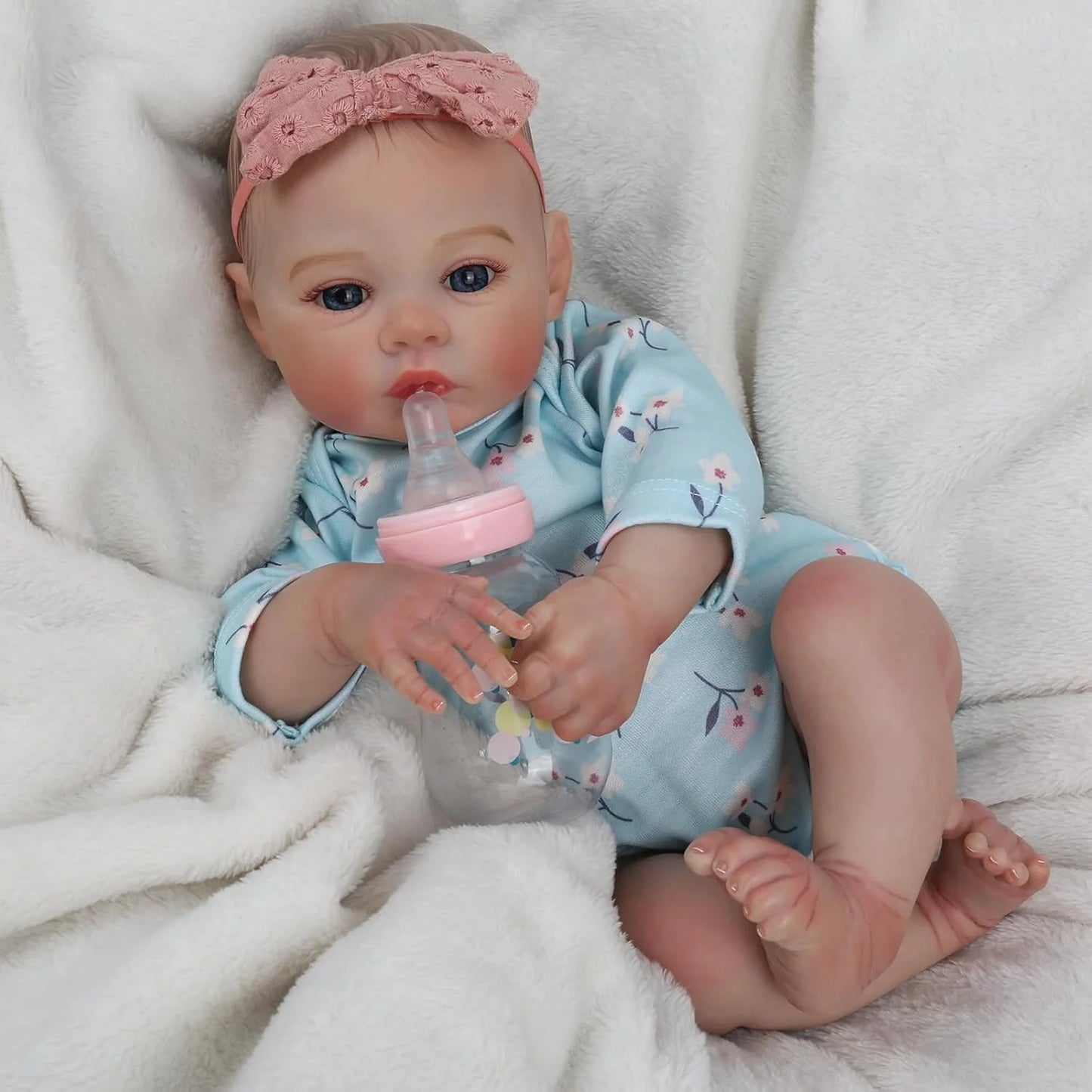 Risbecko 18 Inch Realistic Reborn Baby Doll - 45cm Handmade Reborn Preemie Baby Newborn Kids Toy Figure Gift Girl Dolls