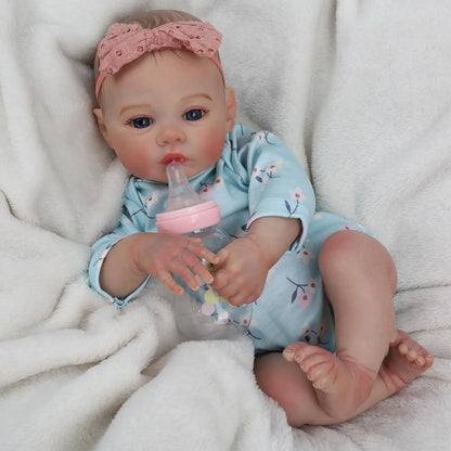 Risbecko 18 Inch Realistic Reborn Baby Doll - 45cm Handmade Reborn Preemie Baby Newborn Kids Toy Figure Gift Girl Dolls