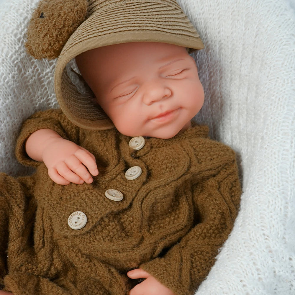 Soft Full Body Platinum Silicone Painted Reborn Doll Girl Handmade 18.31 Inch Solid Color Newborn Dummy Boy Suitable