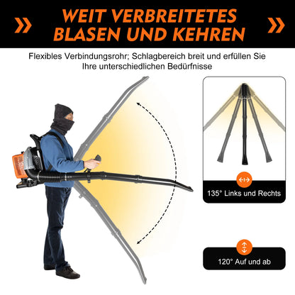 65 CC 2 Stroke Backpack Gas Powered Leaf Blower Commercial Grass Lawn Blower