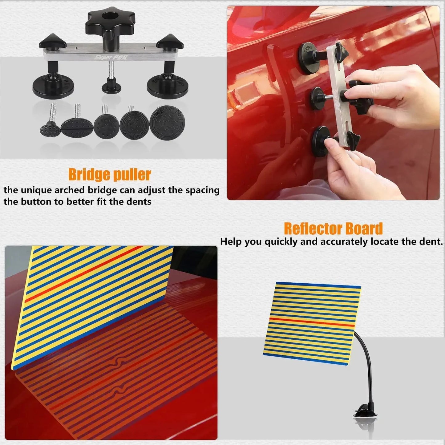 PDR Car Paintless Dent Repair Kit Professional Dent Remover tools  Auto Dent Repair Puller Dint Hail Damage Tool