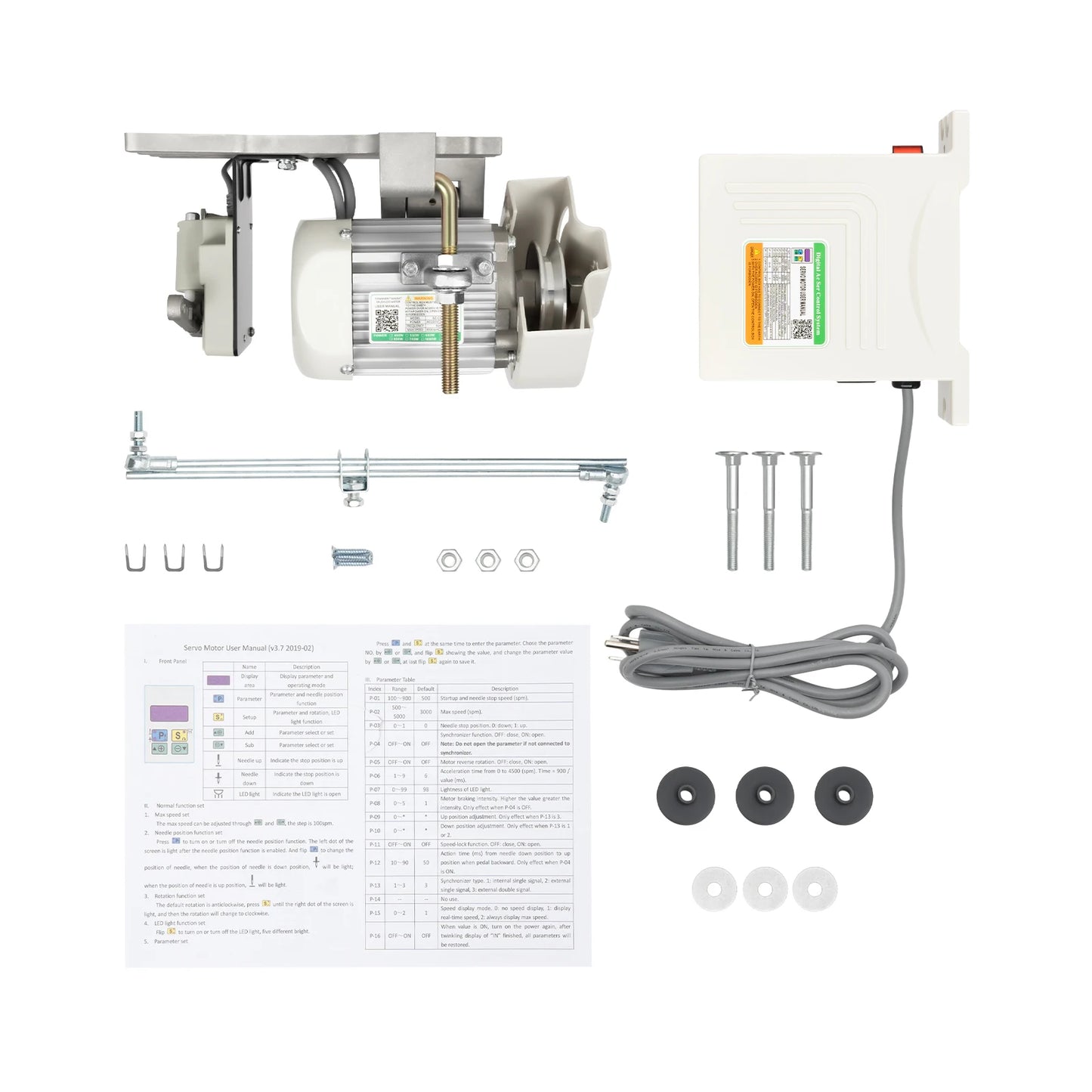 4500rpm 110V 600W Brushless Sewing Machine Servo Industrial Servo Motor for light to heavy-duty work ,straight stitch machines