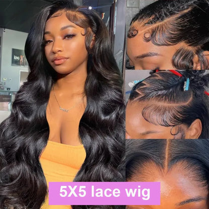Body Wave Human Hair Wigs Glueless Lace Frontal Wigs 5X5 Hd Lace Closure Wigs Pre Cut Brazilian For Women 220 Density 30 32 Inch