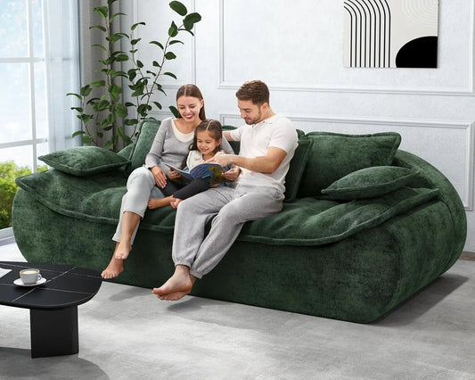 Sofa Couches 3-Seater Modular Sectional Sofa, 89''Comfy Loveseat with Throw, Deep Seat Small Sofa for Small Space, Customized