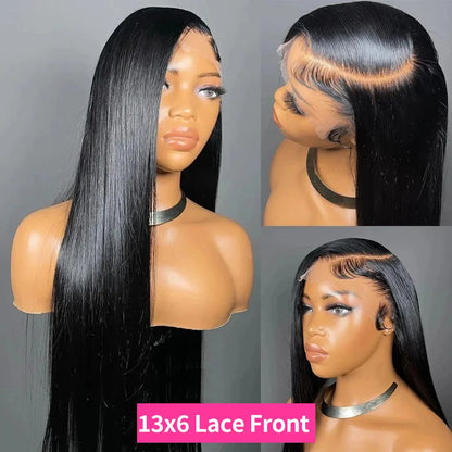 Straight Human Hair Wig 100%Human Hair Quality 13X6 Hd Transparent Lace Front Wig For Black Women 5X5 Glueless Brazilian 40 Inch