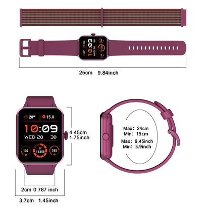 IOWODO R50 Waterproof Smart Watch 1.85'' HD Screen BT Calls SpO2 Heart Rate Monitor Men Women Smartwatch with 100 Workout Modes