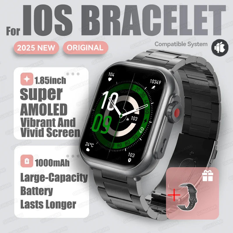 2025 Fashion Women Watch Ultra2 SE Smart Watches 1000mAh 1.85"AMOLED Full Touch Screen BT Call Smartwatch For Android IOS Ladies