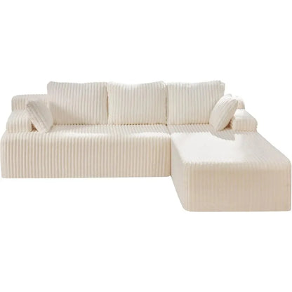 Modular Sectional Sofa Couches 108" L-Shape Couch 3 Seat Modular Sofa Memory Foam Sectional Couches for Living Room