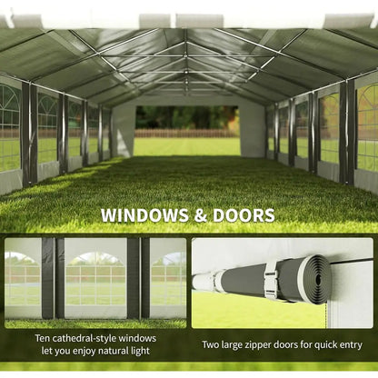 30ft x 20ft Heavy-Duty Outdoor Party Tent with Removable Sides and Waterproof Feature for Weddings and Events