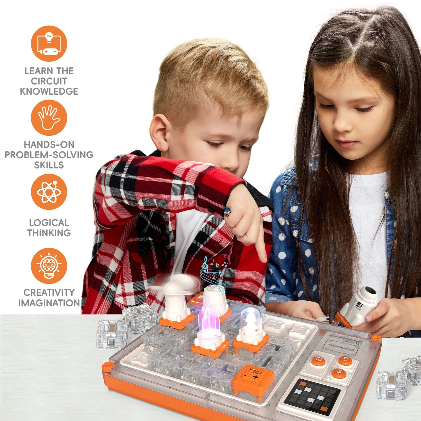 Educational Science Kit for Kids Ages 5+, STEM Toy with 500+ Circuit Projects, Electronic Building Kit for Boys & Girls