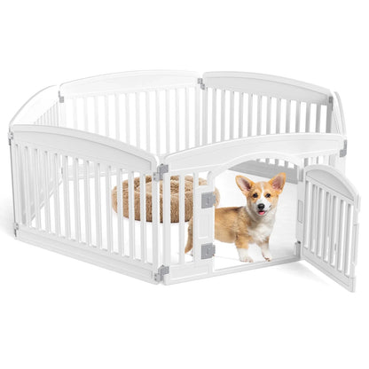 CONCETTA Plastic Dog Playpen 24 Inch, 4/6-Panel Pet Fence for Small Dog