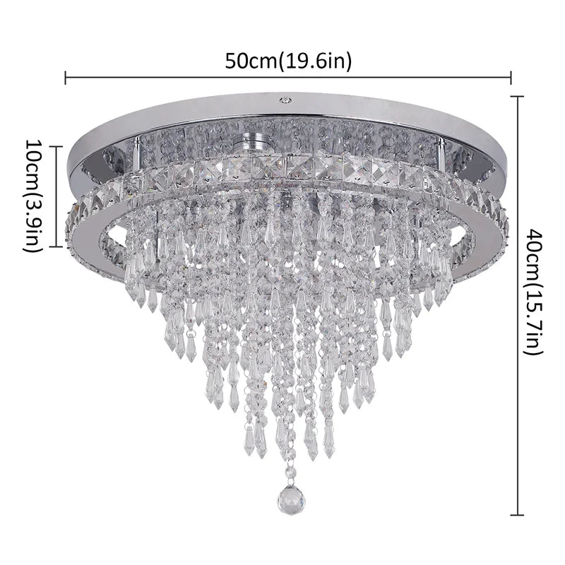 Modern K9 Luxury Crystal Ceiling Lamp Smart Led Living Dining Room Pendant Light Chandelier Remote Control Hanging Decor Luminai
