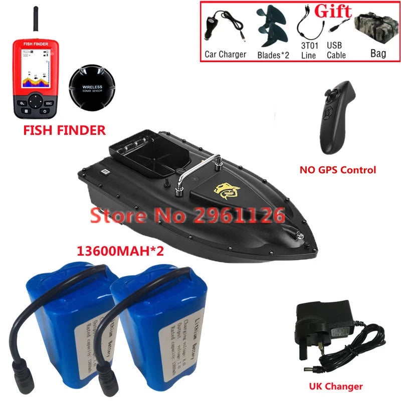 600M GPS Sonar Fish Exploration High Speed Remote Control Bait Boat Model 1.5KG 16GPS Constant Speed Cruise RC Bait Boat Model