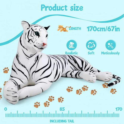 Giant Tiger Pillow, Life Size Tiger Toy, Lifesize Stuffed Animal Doll, Big Tiger Stuffed Animal, Extra Large, Plush Lifesize