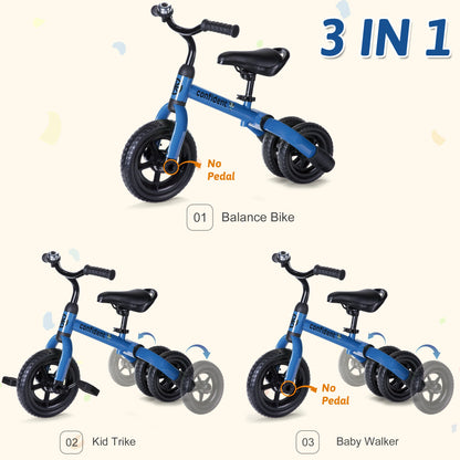 Toddlers Tricycle for 2/3/4/5 Years Old Boy&Girl with Detachable Pedal And Training Wheel Baby Balance Riding Bike Birthday Gift