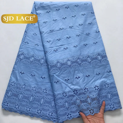SJD LACE Swiss Voile Lace Fabrics Dubai African Cotton 5 Yards 2025 Latest African Nigerian Cotton Lace for Dresses Sew 4271